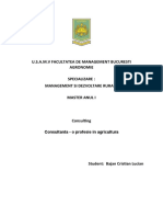 U.S.A.M.V Facultatea de Management Bucuresti Agronomie Specializare: Management Si Dezvoltare Rurală Master Anul I