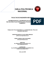 "Optimización de La Geometría de Un Rodete Tipo Pelton para Flujo Particulado Utilizando Simulación Numérica