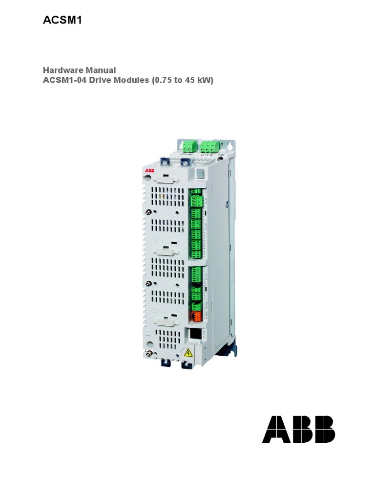 ABB ACSM1 04 Manual 45kW PDF | PDF | Electric Motor | Relay