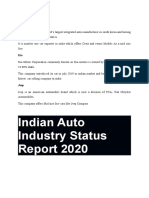 Indian Auto Industry Status Report 2020: Competitors Hyundai