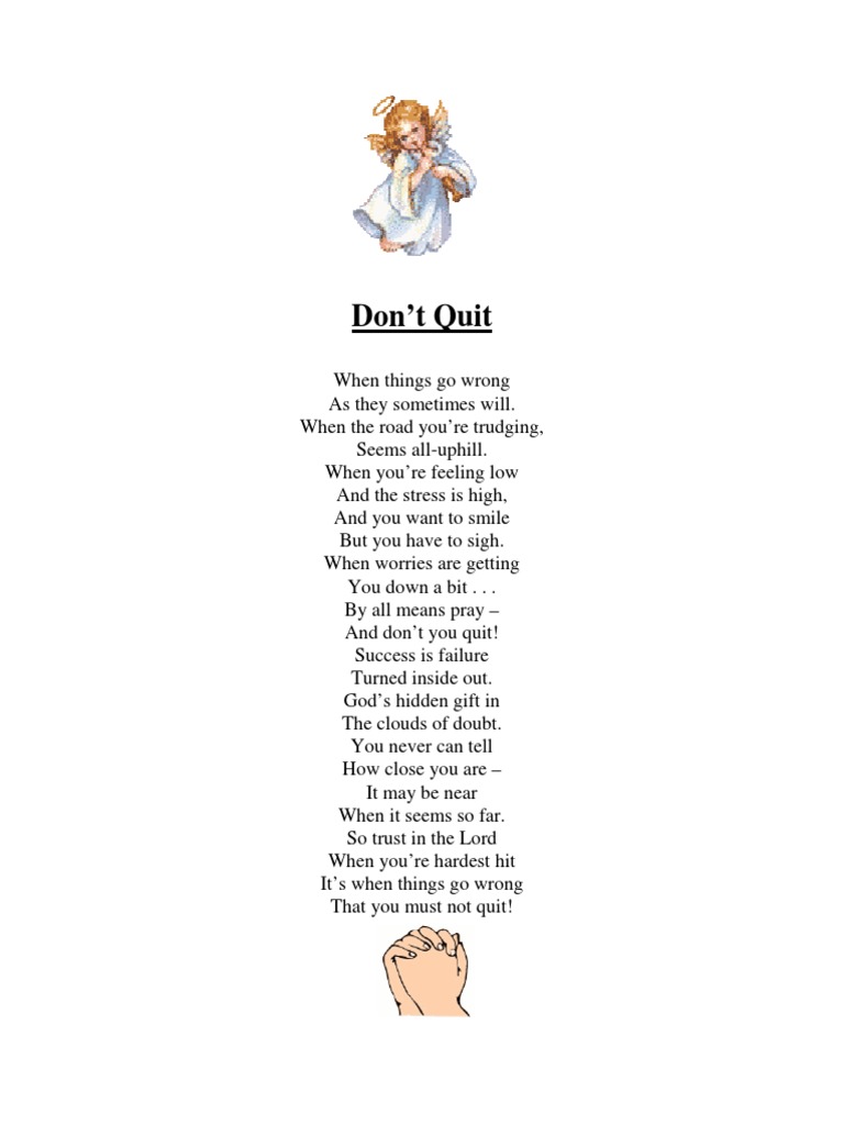 dont quit poem | pdf