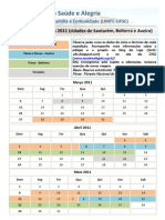 Calendário de viagens PSA