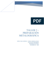 Taller 2 - Preparacion Metalografica PDF