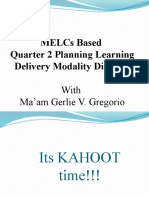 Melcs Based Quarter 2 Planning Learning Delivery Modality Distance