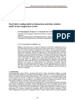 Food Label Reading Habit in Indonesian Nutrition Student: Multi-Strata Comparison Review