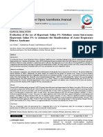 The Open Anesthesia Journal