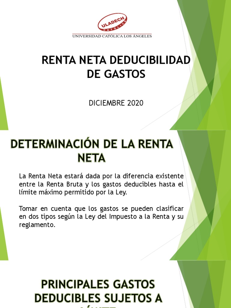 Deducción de Gastos en Renta Neta | PDF | Impuesto sobre la renta ...