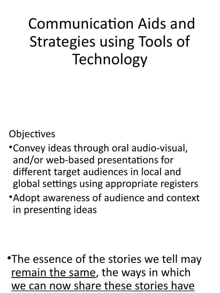 Communication Aids and Strategies Using Tools of Technology | Download ...