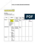 Learning Action Cell of Science and Math Department: Needs