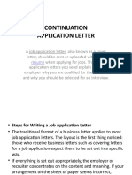 Continuation Application Letter: Resume