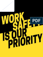 Yellow and Black Work Safety Is Our Priority Circle Sticker PDF
