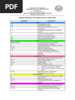 School Calendar of Activities For S.Y 2016-2017: Month Activity