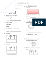 Mathematics DLP Year 1: 3. Today Is Friday. Yesterday Is?