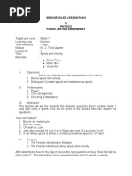 Semi-Detailed Lesson Plan in Physics Force, Motion and Energy