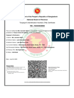 Bangladesh TIN certificate for Md. Jannatul Naim