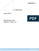 Mark Scheme (Results) June 2011: GCE Economics (6EC01) Paper 01