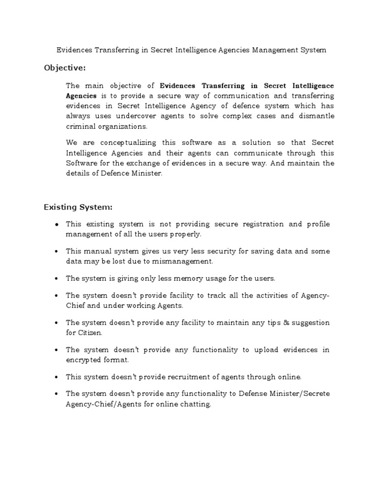 Secure Evidence Transfer for Intelligence Agencies | PDF | Cyberspace ...