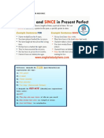 PRESENT PERFECT WITH FOR AND SINCE