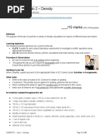 CHEM 1701 - Lab 2 - Density: Chemistry I For Pre-Health Sciences