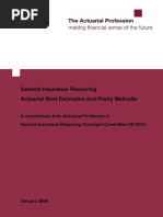 General Insurance Reserving Actuarial Best Estimates and Proxy Methods