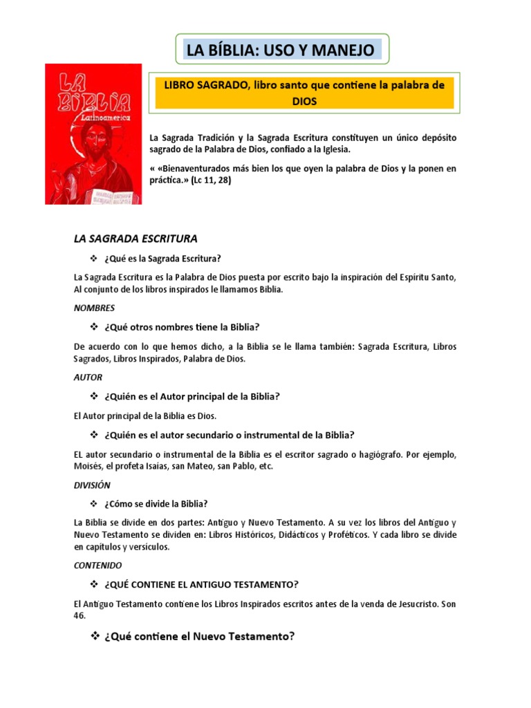 Uso y Manejo de La Biblia | PDF | Doce profetas menores | Viejo Testamento
