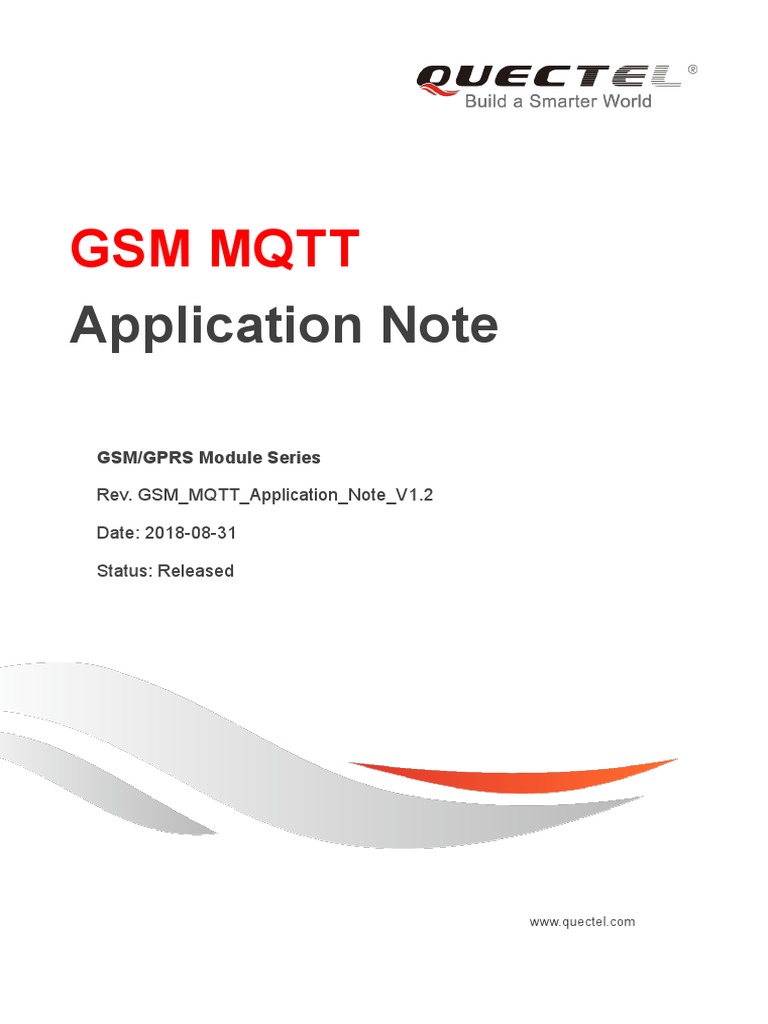 Quectel GSM MQTT Application Note V1.2 | PDF | Transmission Control ...
