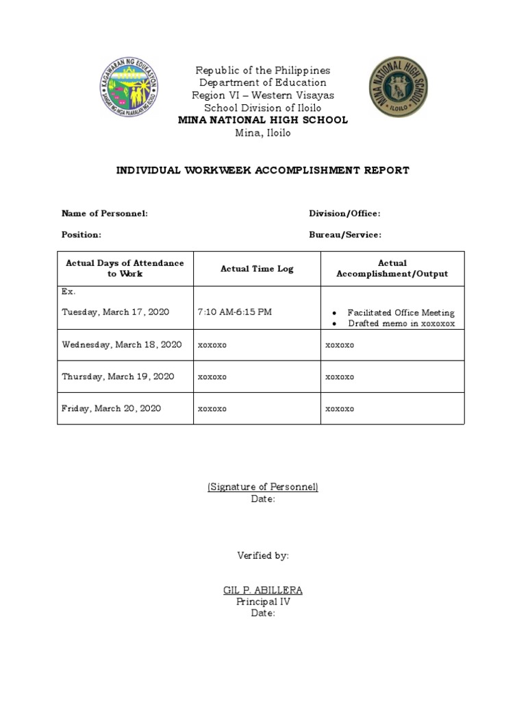 Weekly Work Report Template | PDF