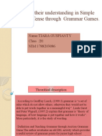 Improve Their Understanding in Simple Present Tense Through Grammar Games