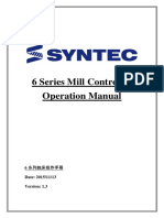 6 Series Mill Controller Operation Manual: 6 系列銑床操作手冊 Date: 2015/11/13