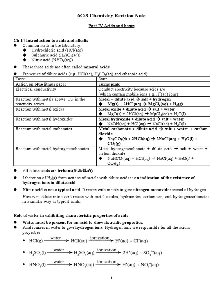 Acids and Bases: Key Chemistry Concepts | PDF | Hydroxide | Acid