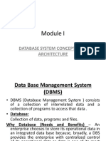 Database System Concepts and Architecture