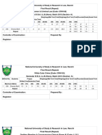 National University of Study & Research in Law, Ranchi Final Result (Repeat) Women & Criminal Law (Code: CRH106) Semester IX B.A. LL.B. (Hons), Batch 2015 (Section-A)