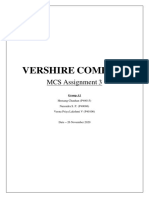 Vershire Company: MCS Assignment 3