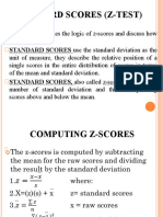 Standard Scores (Z-Test) : STANDARD SCORES Use The Standard Deviation As The