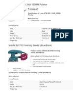 Specifications of Lotus LPW180K 1.3KW 180MM Polisher