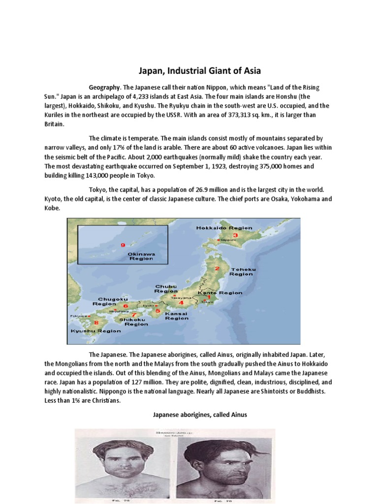 Japan, Industrial Giant of Asia Geography. The Japanese Call Their