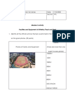 Track and field events identification and facilities