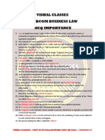 Vishal Classes S.Y. Bcom Business Law MCQ Importance