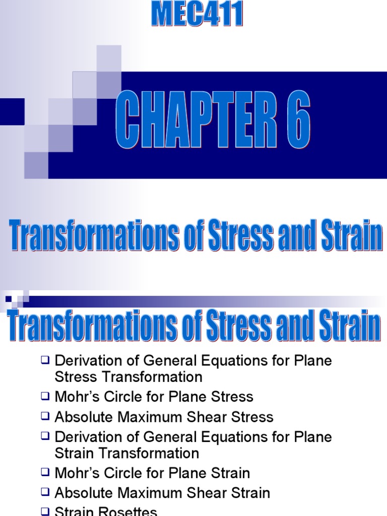 Chapter 6 - Stress and Strain Transformation | PDF | Deformation ...