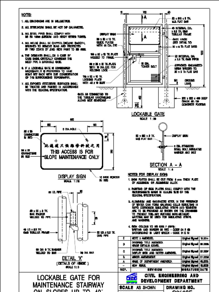 Lockable Gate For Maintenance Stairway: On Slopes Up To 40 | PDF ...