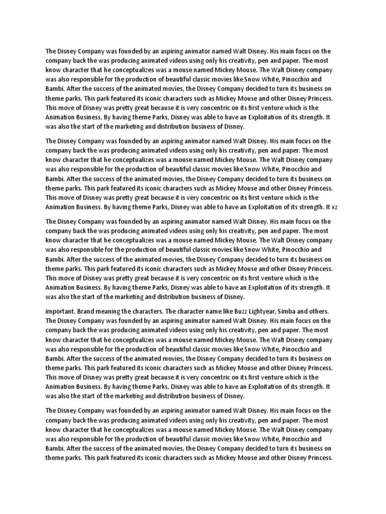 Disney Case Study Coursera PDF The Walt Disney Company Walt Disney