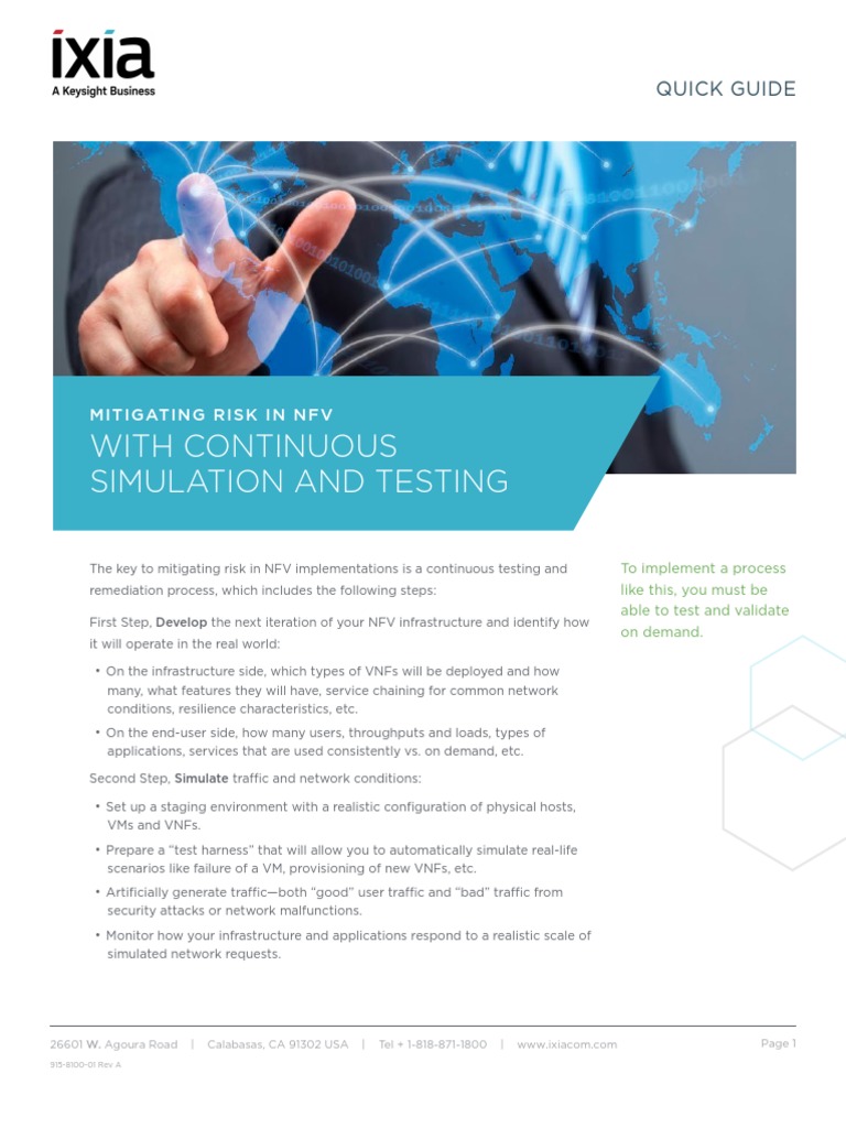 Ixia - MITIGATING RISK IN NFV | PDF | Simulation | Computer Network