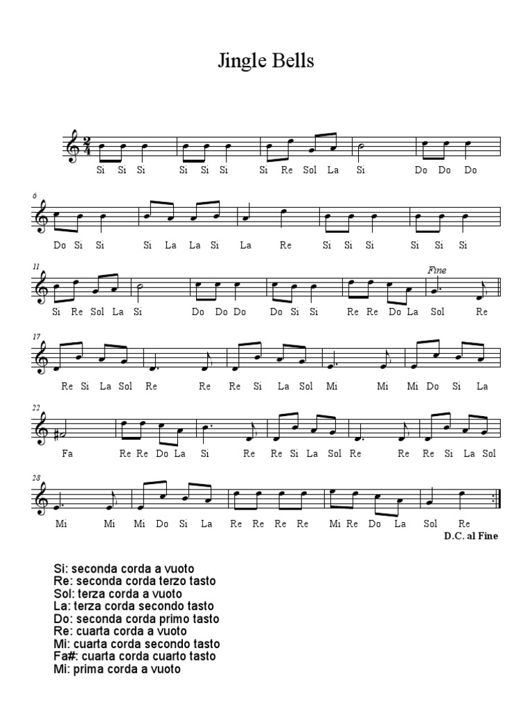 Jingle Bells D.C. Al Fine PDF