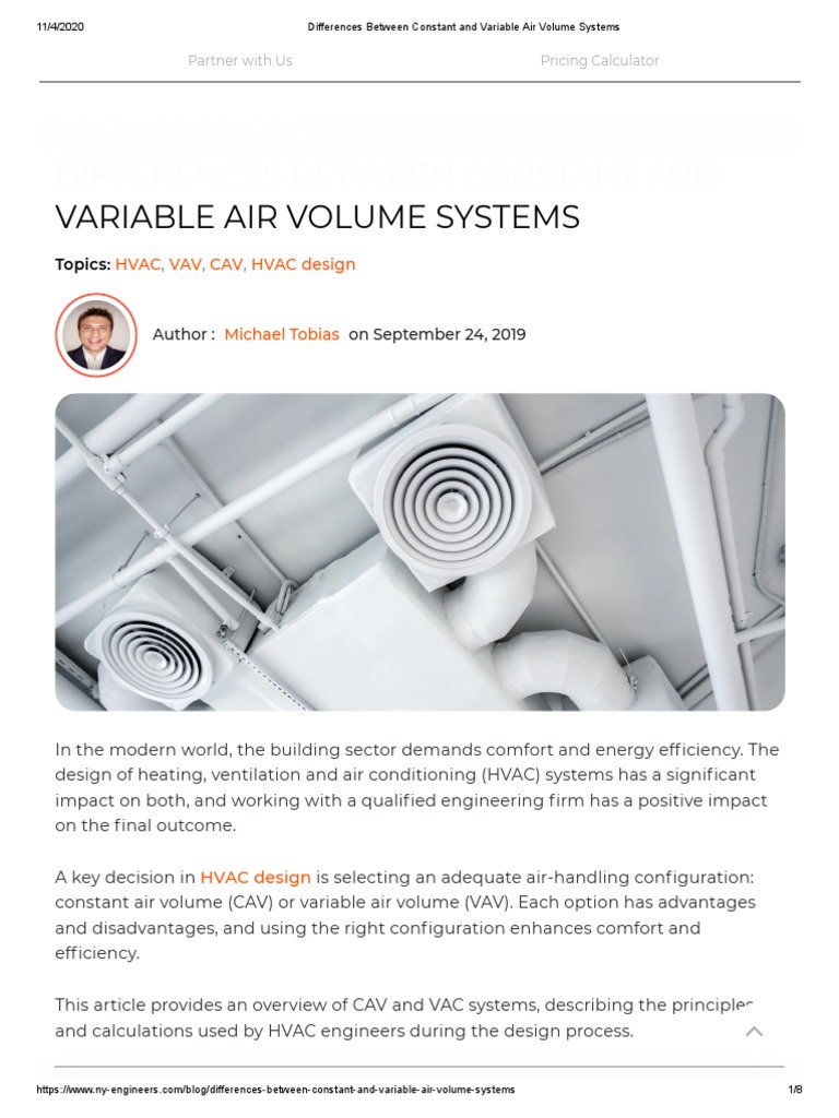 Differences Between Constant and Variable Air Volume Systems PDF