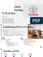 Toyota's Establishment of the Toyota Production System (TPS) in its Kentucky Manufacturing Plant