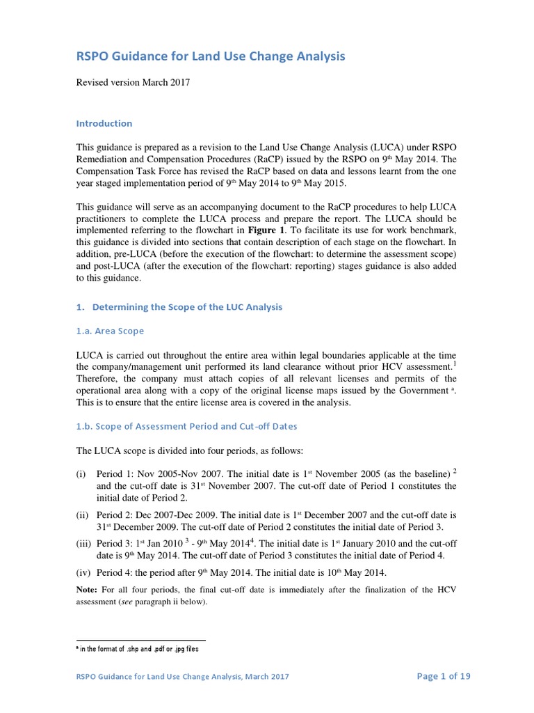 RSPO LUCA Guidance Overview | PDF | Remote Sensing | Accuracy And Precision