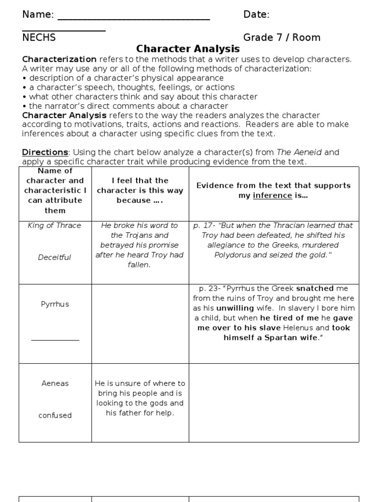 The Aeneid From An Analytical Approach