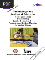 10 DRESSMAKING Q2M2 Tle10 He Dressmaking q2 Mod2 Preparingandcuttingmaterialsforladiesblouse v3 (37 Pages)