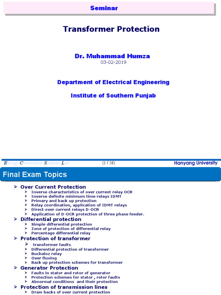 Transformer Protection Systems Overview | PDF | Transformer | Electric ...