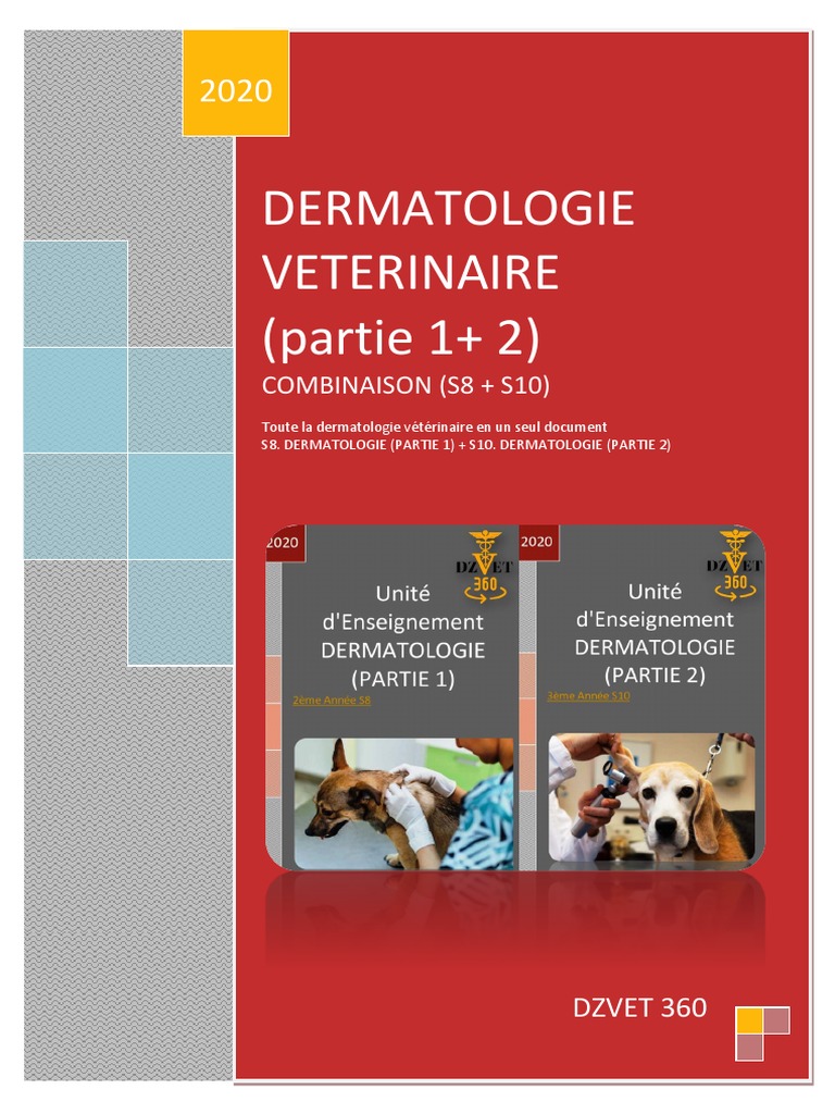 Combinaison S8 S10 Dermatologie Partie 1 2 Dzvet360 Cours Veterinaires Pdf Cheveux Epiderme Anatomie
